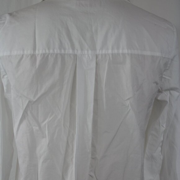 Tory Burch size 8 white cotton Murphy shirt lace embroidered collar & cuffs - Picture 8 of 11